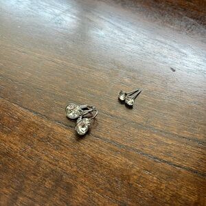 Elegant Silver and Crystal Earrings Set